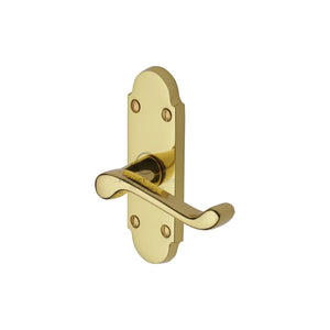 M Marcus - Heritage Brass, Milton Short Door Handle on Plate, Door Handles, Lever Handles on Backplate