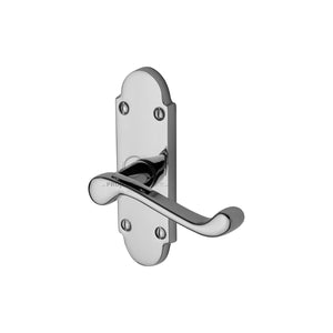 M Marcus - Heritage Brass, Milton Short Door Handle on Plate, Door Handles, Lever Handles on Backplate