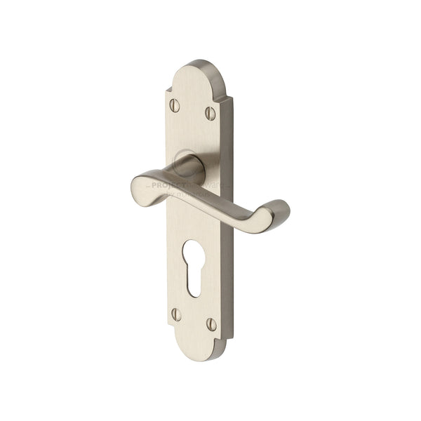 M Marcus - Heritage Brass, Milton Door Handle on Plate, Door Handles, Lever Handles on Backplate