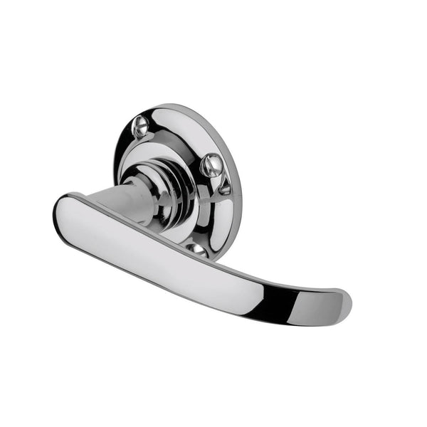 Avon Door Handle on Round Rose by M Marcus - Heritage Brass