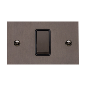Stylist Bronze Square Flat Plate Switches and Sockets, QL9 Switches & Sockets, QL9 - 1 Gang Rocker Switch by Heritage Brass By M-Marcus