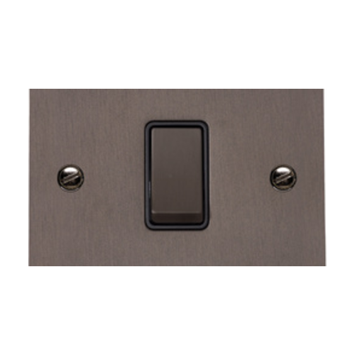 Stylist Bronze Square Flat Plate Switches and Sockets, QL9 Switches & Sockets, QL9 - 1 Gang Rocker Switch by Heritage Brass By M-Marcus