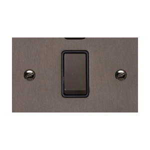 Stylist Bronze Square Flat Plate Switches and Sockets, QL9 Switches & Sockets, QL9 - 20A Double Pole Switch with Neon by Heritage Brass By M-Marcus