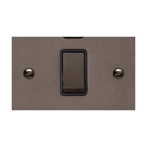 Stylist Bronze Square Flat Plate Switches and Sockets, QL9 Switches & Sockets, QL9 - 20A Double Pole Switch with Neon by Heritage Brass By M-Marcus