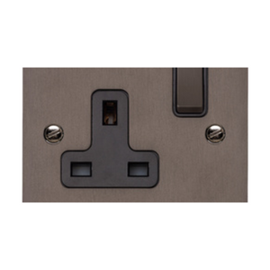 Stylist Bronze Square Flat Plate Switches and Sockets, QL9 Switches & Sockets, QL9 - Single Socket (13 Amp) by Heritage Brass By M-Marcus