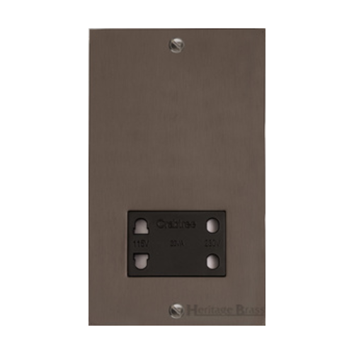Stylist Bronze Square Flat Plate Switches and Sockets, QL9 Switches & Sockets, QL9 - Shaver Socket Output Voltage 110/240V by Heritage Brass By M-Marcus