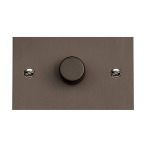 Stylist Bronze Square Flat Plate Switches and Sockets, QL9 Switches & Sockets, QL9 - 1 Gang TED Dimmer (Compatible with LED Lamps) by Heritage Brass By M-Marcus