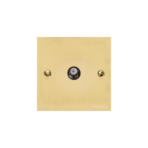 Victorian Elite Range Polished Brass Switches & Sockets, R01 - 1 Gang Satellite Socket by Heritage Brass By M-Marcus