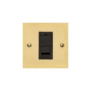 Victorian Elite Range Polished Brass Switches & Sockets, R01 - 1 Gang CAT6 by Heritage Brass By M-Marcus