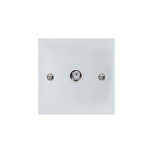 Victorian Elite Range Polished Chrome Switches & Sockets, R02 - 1 Gang Satellite Socket by Heritage Brass By M-Marcus