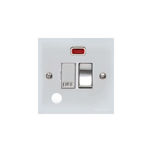 Victorian Elite Range Polished Chrome Switches & Sockets, R02 - Switched Spur with Neon + Cord (13 Amp) by Heritage Brass By M-Marcus