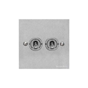 Victorian Elite Range Satin Chrome Switches & Sockets, R03 - 2 Gang Toggle Switch by Heritage Brass By M-Marcus