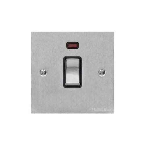 Victorian Elite Range Satin Chrome Switches & Sockets, R03 - 20A Double Pole Switch with Neon by Heritage Brass By M-Marcus