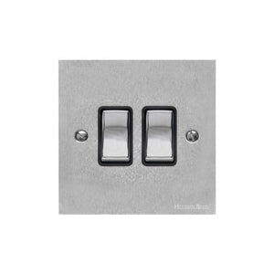 Victorian Elite Range Satin Chrome Switches & Sockets, R03 - 2 Gang Rocker Switch by Heritage Brass By M-Marcus