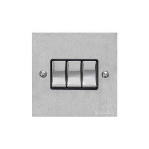 Victorian Elite Range Satin Chrome Switches & Sockets, R03 - 3 Gang Rocker Switch by Heritage Brass By M-Marcus