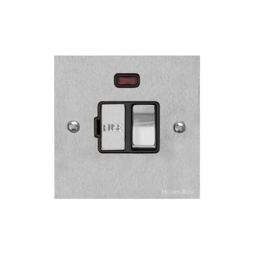 Victorian Elite Range Satin Chrome Switches & Sockets, R03 - Switched Spur with Neon (13 Amp) by Heritage Brass By M-Marcus