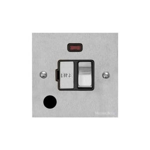 Victorian Elite Range Satin Chrome Switches & Sockets, R03 - Switched Spur with Neon + Cord (13 Amp) by Heritage Brass By M-Marcus