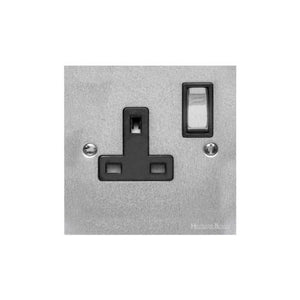 Victorian Elite Range Satin Chrome Switches & Sockets, R03 - Single Socket (13 Amp) by Heritage Brass By M-Marcus