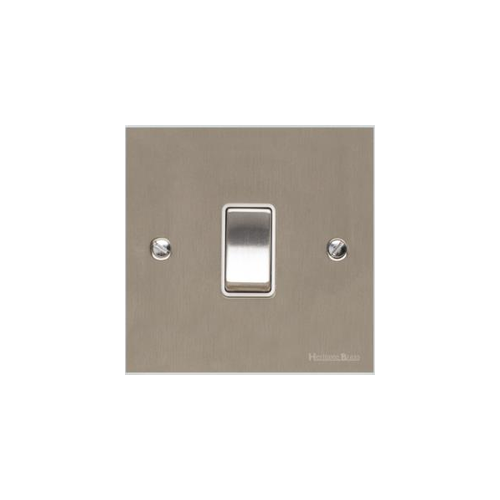 Victorian Elite Range Satin Nickel Switches & Sockets, R05 - 1 Gang Intermediate Rocker Switch by Heritage Brass By M-Marcus