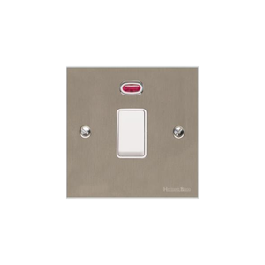 Victorian Elite Range Satin Nickel Switches & Sockets, R05 - 45A DP Cooker Switch with Neon (single plate) by Heritage Brass By M-Marcus