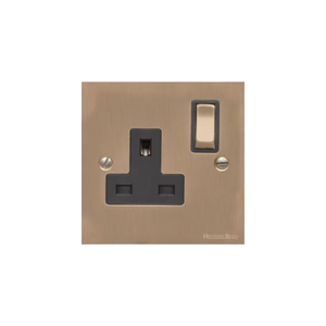 Victorian Elite Range Antique Brass Switches & Sockets, R91 - Single Socket (13 Amp) by Heritage Brass By M-Marcus