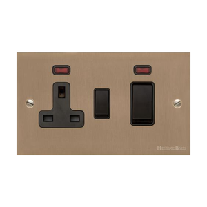 Victorian Elite Range Antique Brass Switches & Sockets, R91 - 45A Cooker Unit + 13A Socket by Heritage Brass By M-Marcus