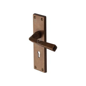 M Marcus - Heritage Brass, Bronze Bridgnorth Door Handle on Plate, Door Handles, Door Handles on Plate