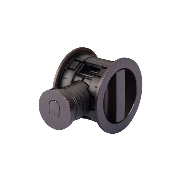 Tubular Lock with Round Privacy Turn & Release by M Marcus - Heritage Brass