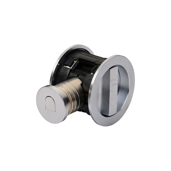 Tubular Lock with Round Privacy Turn & Release by M Marcus - Heritage Brass