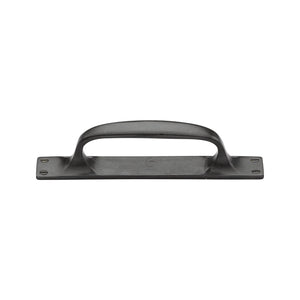 M Marcus - Heritage Brass, Rustic Bronze Cabinet Pull Handle on Plate, Cabinet Hardware, Cabinet Pull Handles