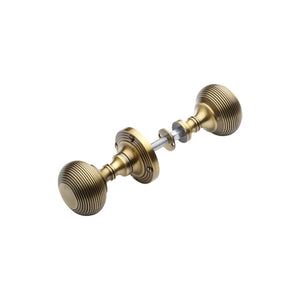 Reeded Rim Door Knob by M Marcus - Heritage Brass