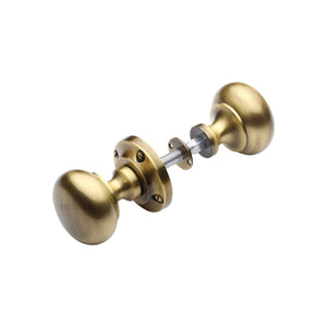 Victoria Rim Door Knob - Antique Brass