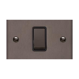 Stylist Bronze Raised Plate Range Switches & Sockets, RL9 - 1 Gang Intermediate Rocker Switch by Heritage Brass By M-Marcus