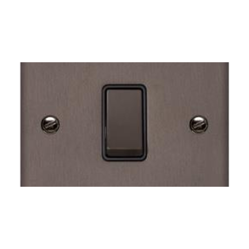 Stylist Bronze Raised Plate Range Switches & Sockets, RL9 - 1 Gang Intermediate Rocker Switch by Heritage Brass By M-Marcus