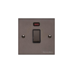 Stylist Bronze Raised Plate Range Switches & Sockets, RL9 - 20A Double Pole Switch with Neon by Heritage Brass By M-Marcus