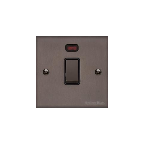 Stylist Bronze Raised Plate Range Switches & Sockets, RL9 - 20A Double Pole Switch with Neon by Heritage Brass By M-Marcus