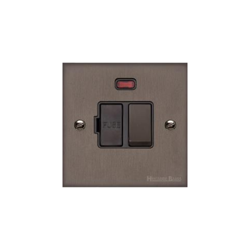 Stylist Bronze Raised Plate Range Switches & Sockets, RL9 - Switched Spur with Neon (13 Amp) by Heritage Brass By M-Marcus