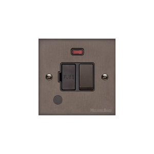 Stylist Bronze Raised Plate Range Switches & Sockets, RL9 - Switched Spur with Neon + Cord (13 Amp) by Heritage Brass By M-Marcus