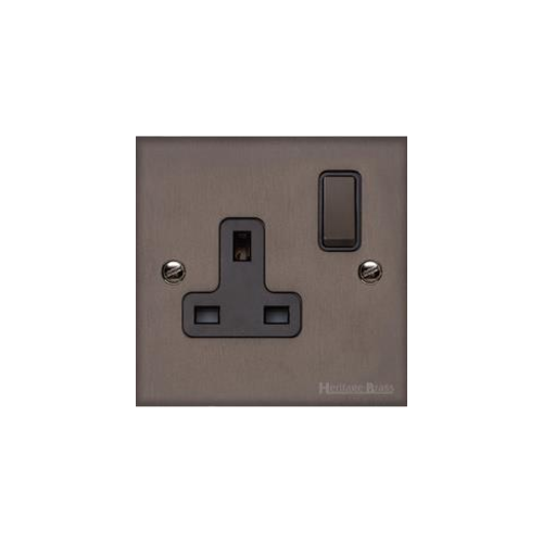 Stylist Bronze Raised Plate Range Switches & Sockets, RL9 - Single Socket (13 Amp) by Heritage Brass By M-Marcus