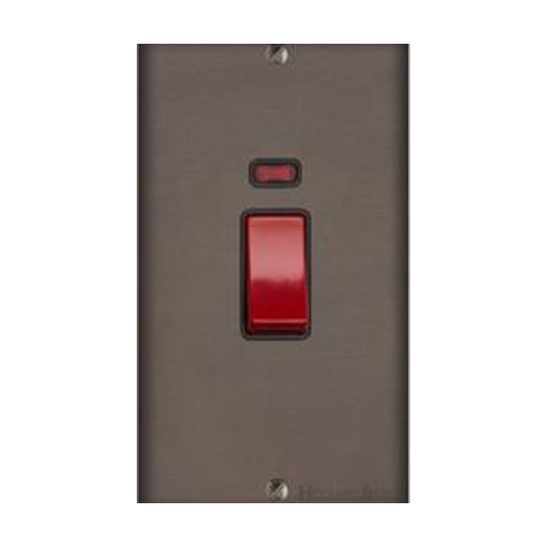 Stylist Bronze Raised Plate Range Switches & Sockets, RL9 - 45A DP Cooker Switch with Neon (tall plate) by Heritage Brass By M-Marcus