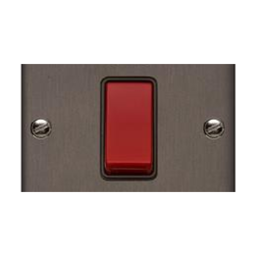 Stylist Bronze Raised Plate Range Switches & Sockets, RL9 - 45A DP Cooker Switch with Neon (single plate) by Heritage Brass By M-Marcus