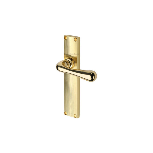 Charlbury Reeded Door Handle on Plate by M Marcus - Heritage Brass