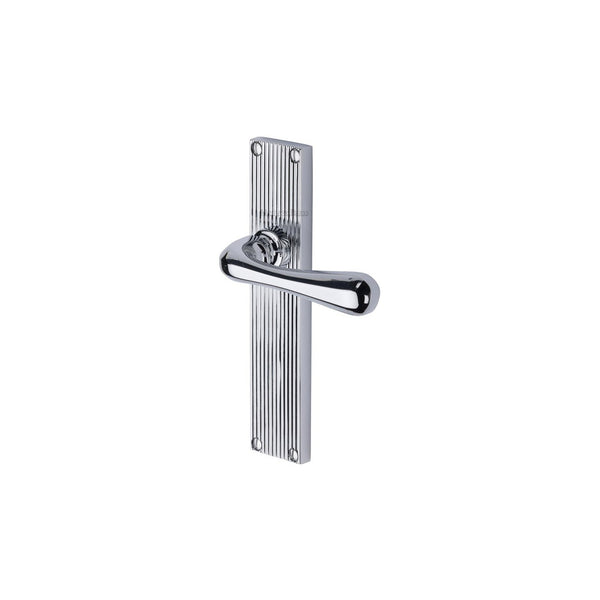 Charlbury Reeded Door Handle on Plate by M Marcus - Heritage Brass