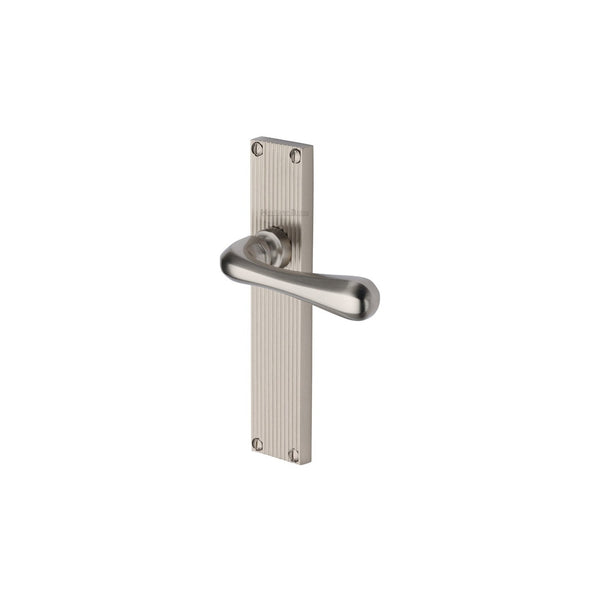 Charlbury Reeded Door Handle on Plate by M Marcus - Heritage Brass