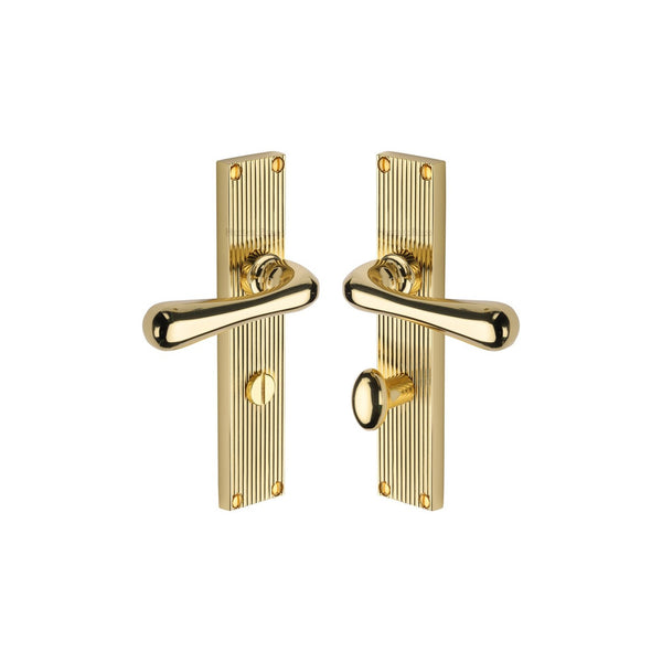 Charlbury Reeded Door Handle on Plate by M Marcus - Heritage Brass