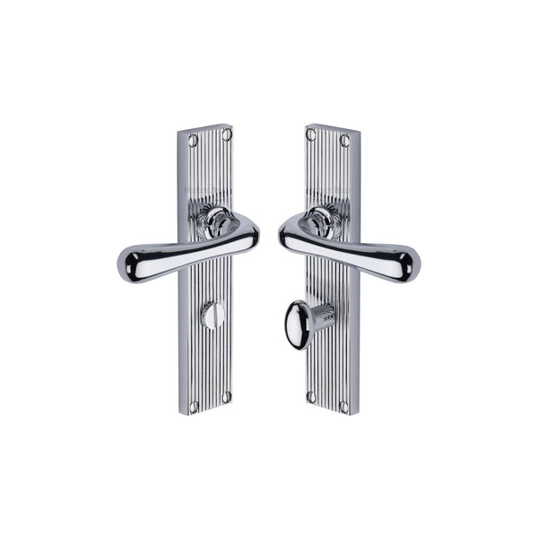 Charlbury Reeded Door Handle on Plate by M Marcus - Heritage Brass