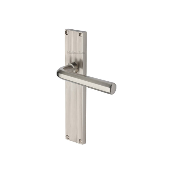 Octave Reeded Door Handle on Plate by M Marcus - Heritage Brass