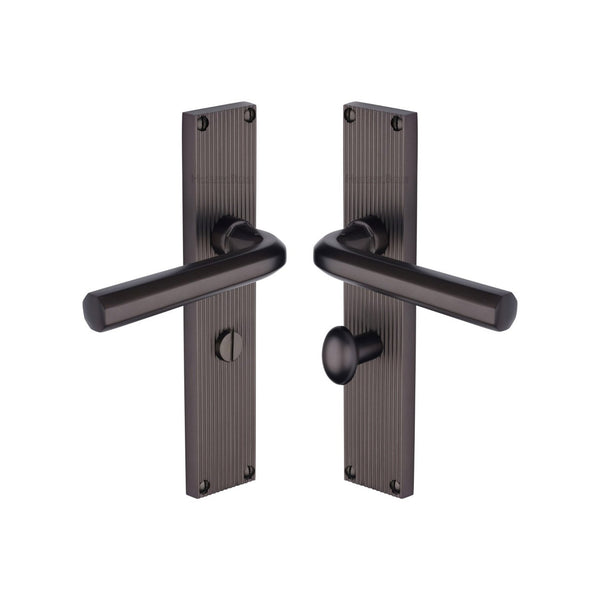 Octave Reeded Door Handle on Plate by M Marcus - Heritage Brass