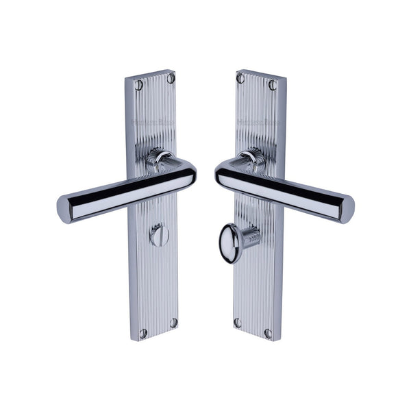 Octave Reeded Door Handle on Plate by M Marcus - Heritage Brass