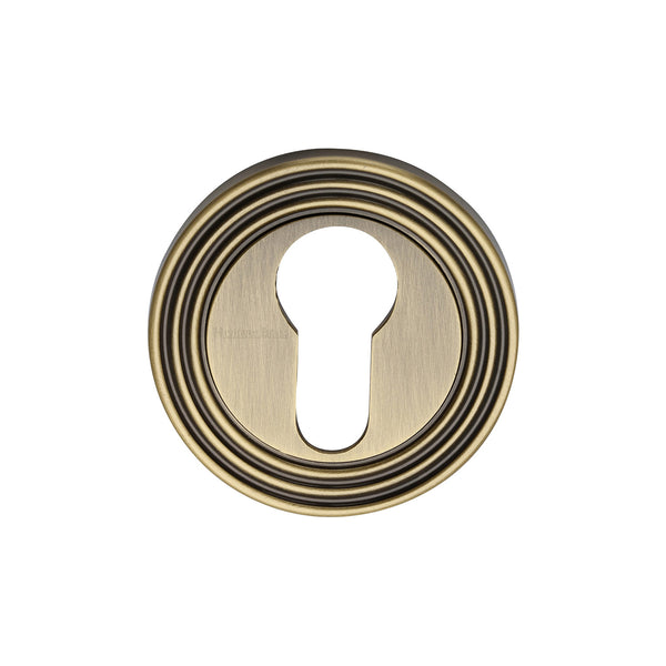 M Marcus - Heritage Brass, Euro Profile Cylinder Escutcheon - RR4020, Escutcheons & Privacy Thumbturns, Escutcheons